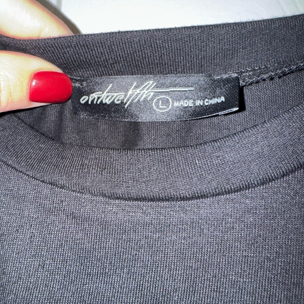 On Twelfth L Crop Top Black oversized Ruffle flutter Sleeve - Picture 3 of 3